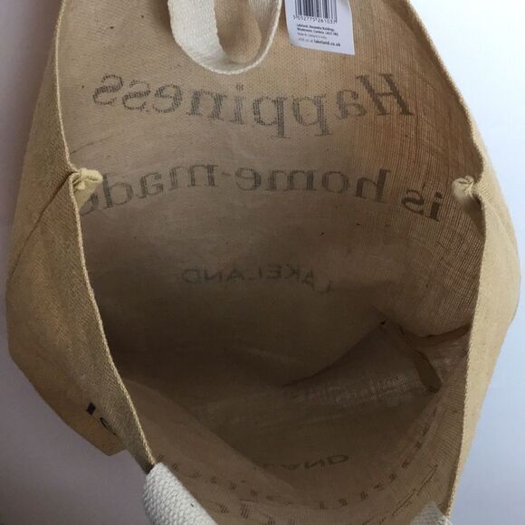 Lakeland Large Jute Tote Happiness is Homemade- Eco-Friendly two strap handles - Picture 9 of 16